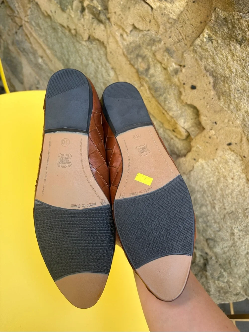 Vintage Women’s Woven Leather Brown Loafers